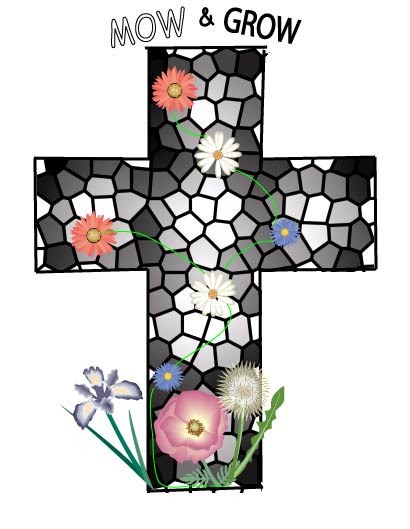 MOW & Grow Cross and Flowers